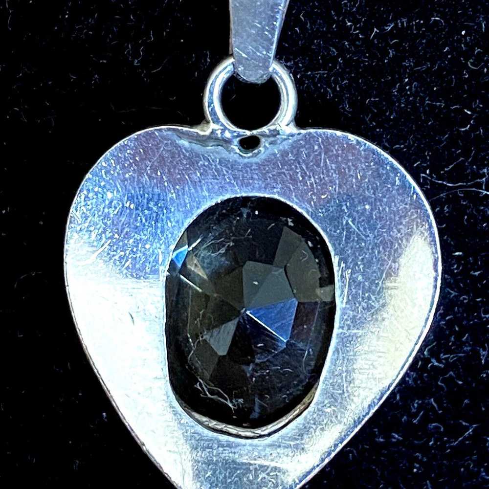 Vintage 925 Sterling Silver Smoky Quartz Pendant … - image 5