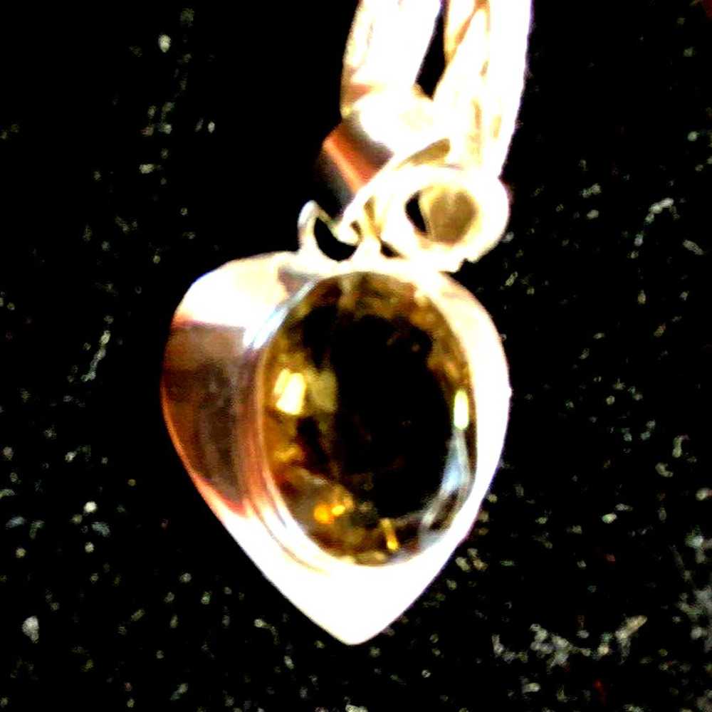 Vintage 925 Sterling Silver Smoky Quartz Pendant … - image 9