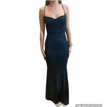 Windsor Blue Glitter Prom Dress Size Small