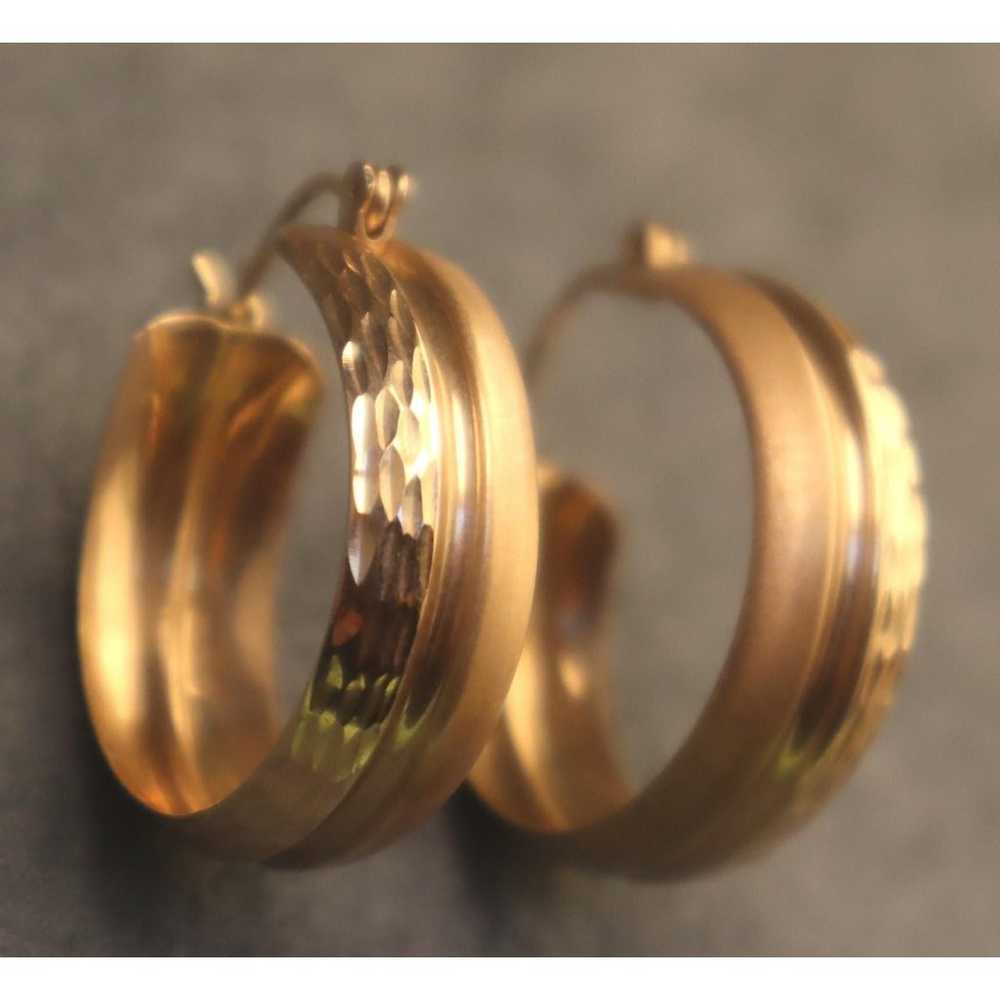 14K Solid Gold Hoop Earrings Marked Co - image 2