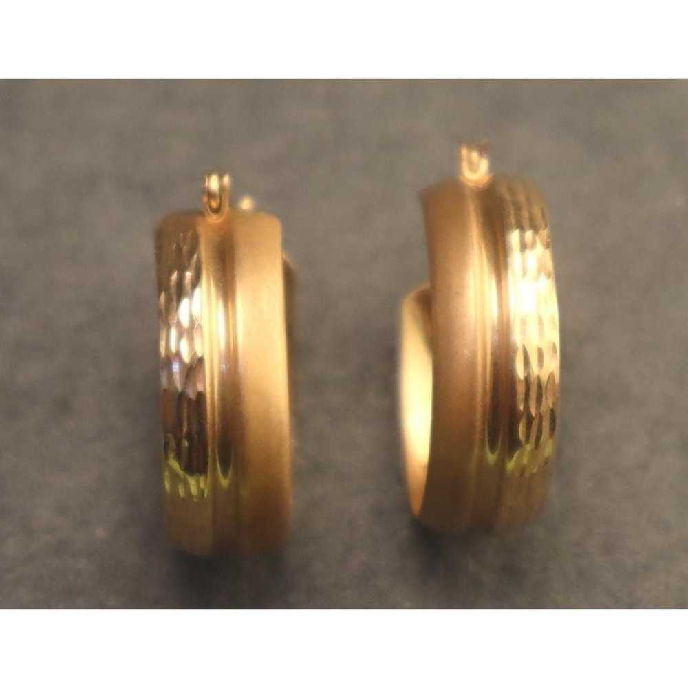 14K Solid Gold Hoop Earrings Marked Co - image 3