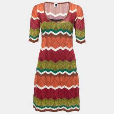 Missoni M Multicolor Chevron Patterned Knit Flared