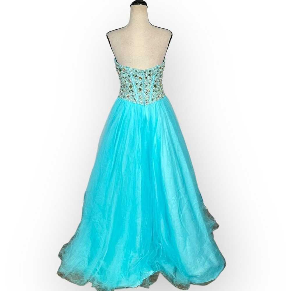 Terani Couture Formal Gown Women's Med Blue Embel… - image 3