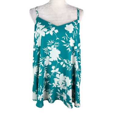 Other Torrid Top Blouse 2 2X Turquoise White Flora