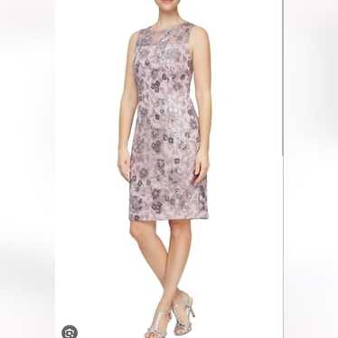 Alex Evenings Sleeveless Sheath Dress Sequins Lac… - image 1