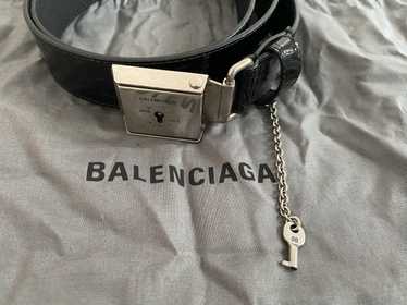 Balenciaga Balenciaga Crocodile Embossed Lock Belt - image 1