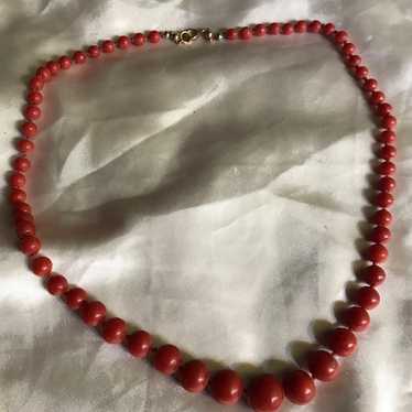 Red coral necklace - image 1