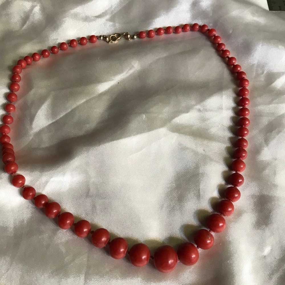 Red coral necklace - image 2