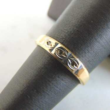 Womens Vintage Estate 14k Yellow Gold Modernist Ri