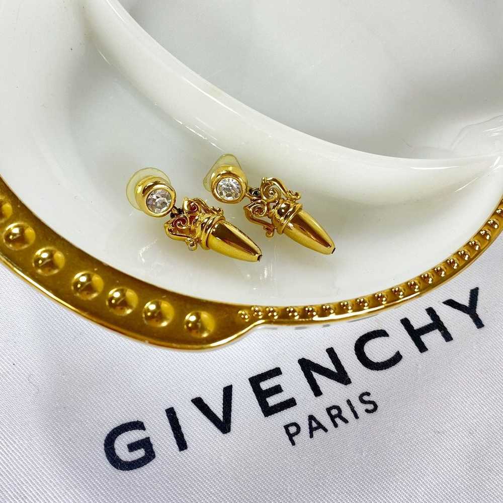 Givenchy Couture Gold & Crystal Dangle Earrings - image 1