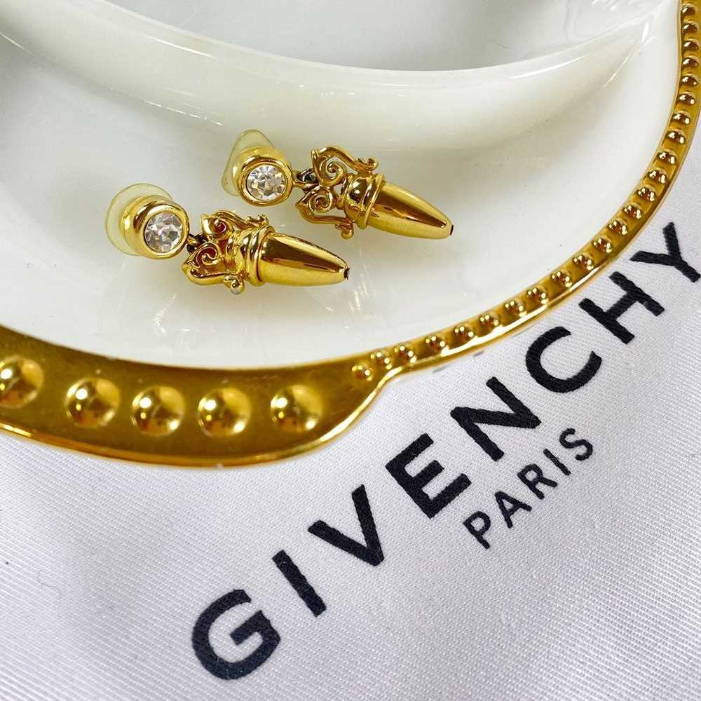 Givenchy Couture Gold & Crystal Dangle Earrings - image 2