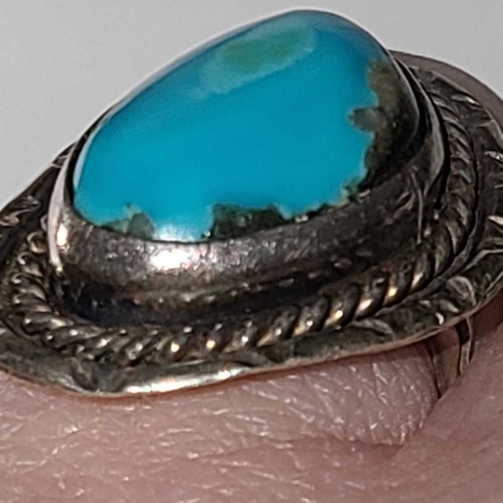 Vintage Bisbee turquoise ring sz 7.5 RARE stone 5… - image 10