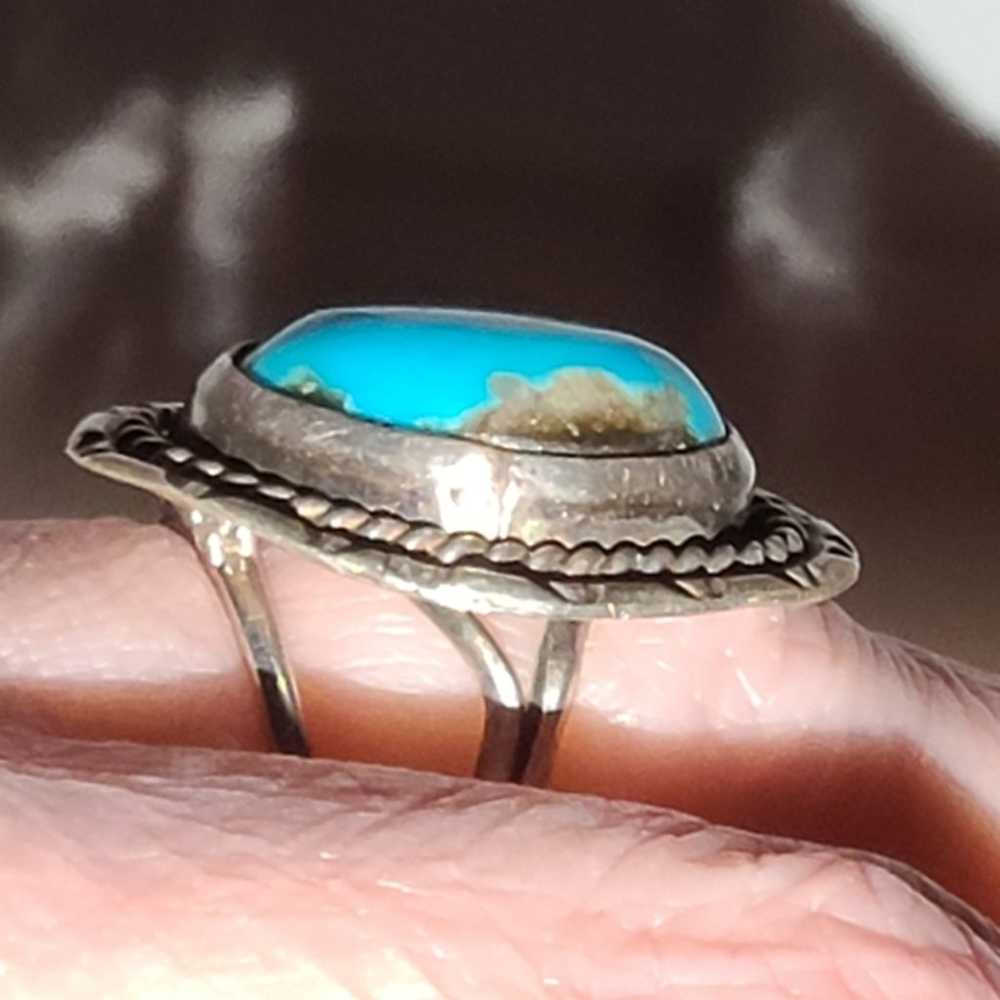 Vintage Bisbee turquoise ring sz 7.5 RARE stone 5… - image 6