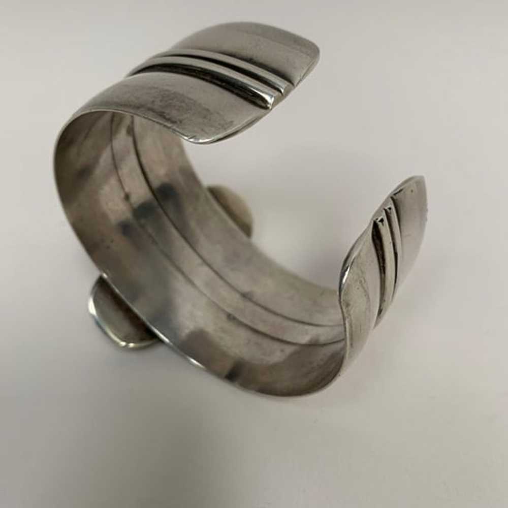 Vintage Sterling Silver Cuff Bracelet with Recycl… - image 8