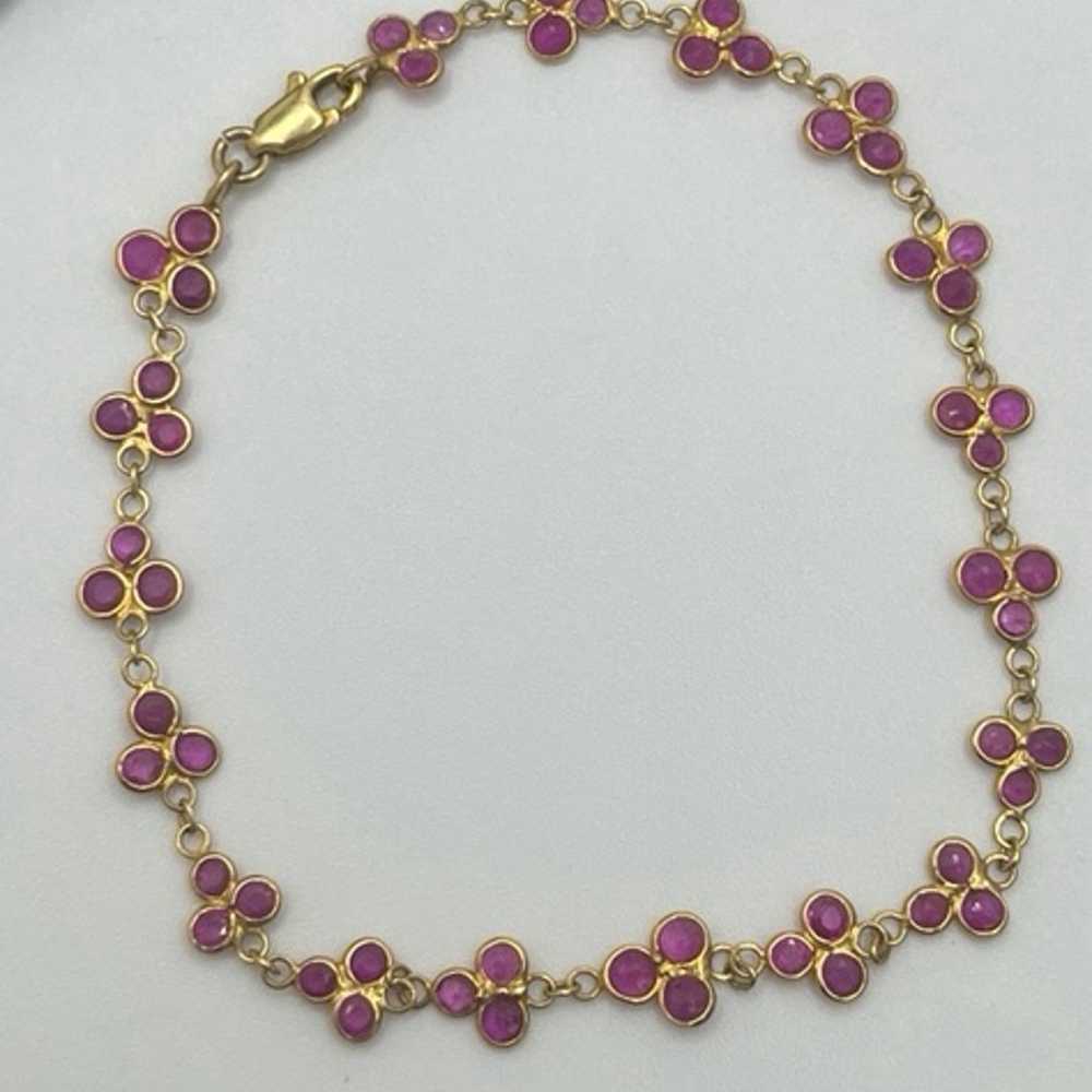 Vintage Gold Ruby Bracelet - image 1