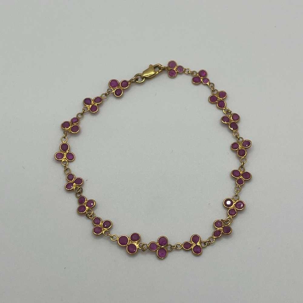 Vintage Gold Ruby Bracelet - image 2