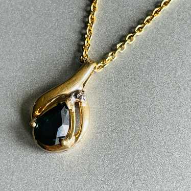 14k Yellow Gold Genuine Tear Drop Pear Shape Sapp… - image 1