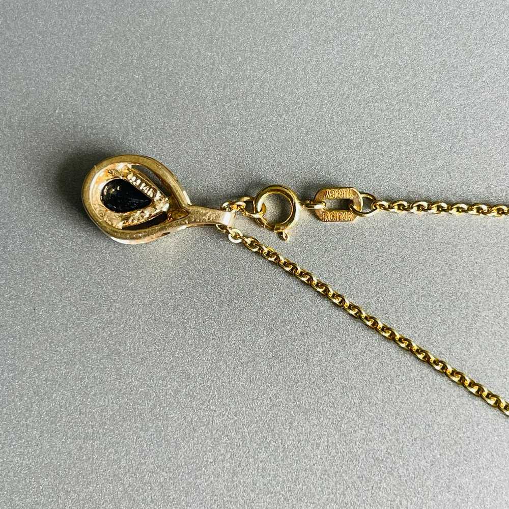 14k Yellow Gold Genuine Tear Drop Pear Shape Sapp… - image 5