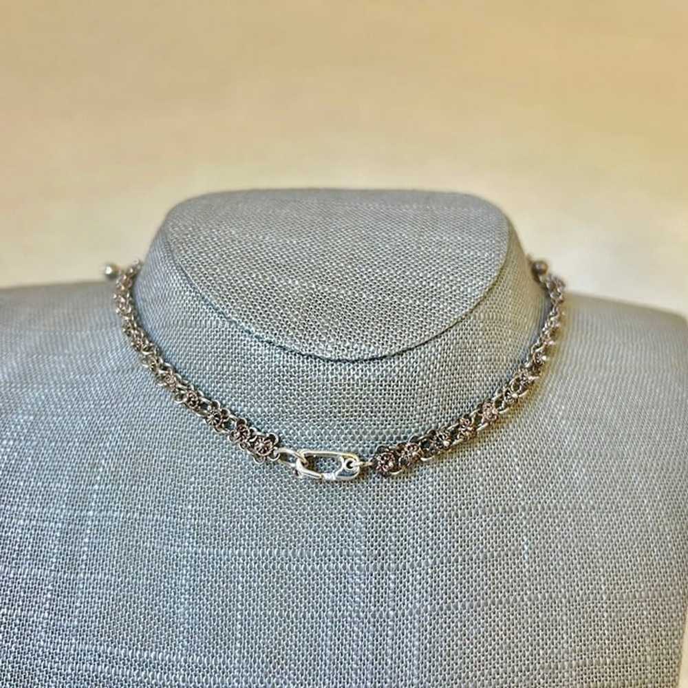 Vintage 900 Silver Bib Necklace SN-3200-C - image 2