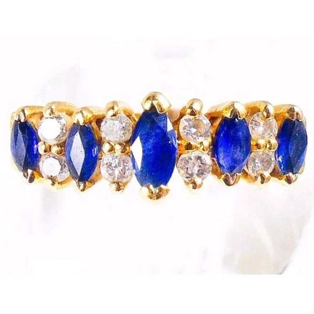 Effy BH 14K Yellow Gold Marquise Cut Sapphire & D… - image 3