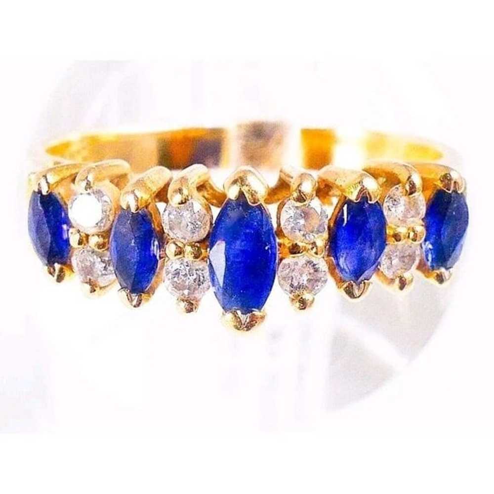 Effy BH 14K Yellow Gold Marquise Cut Sapphire & D… - image 5