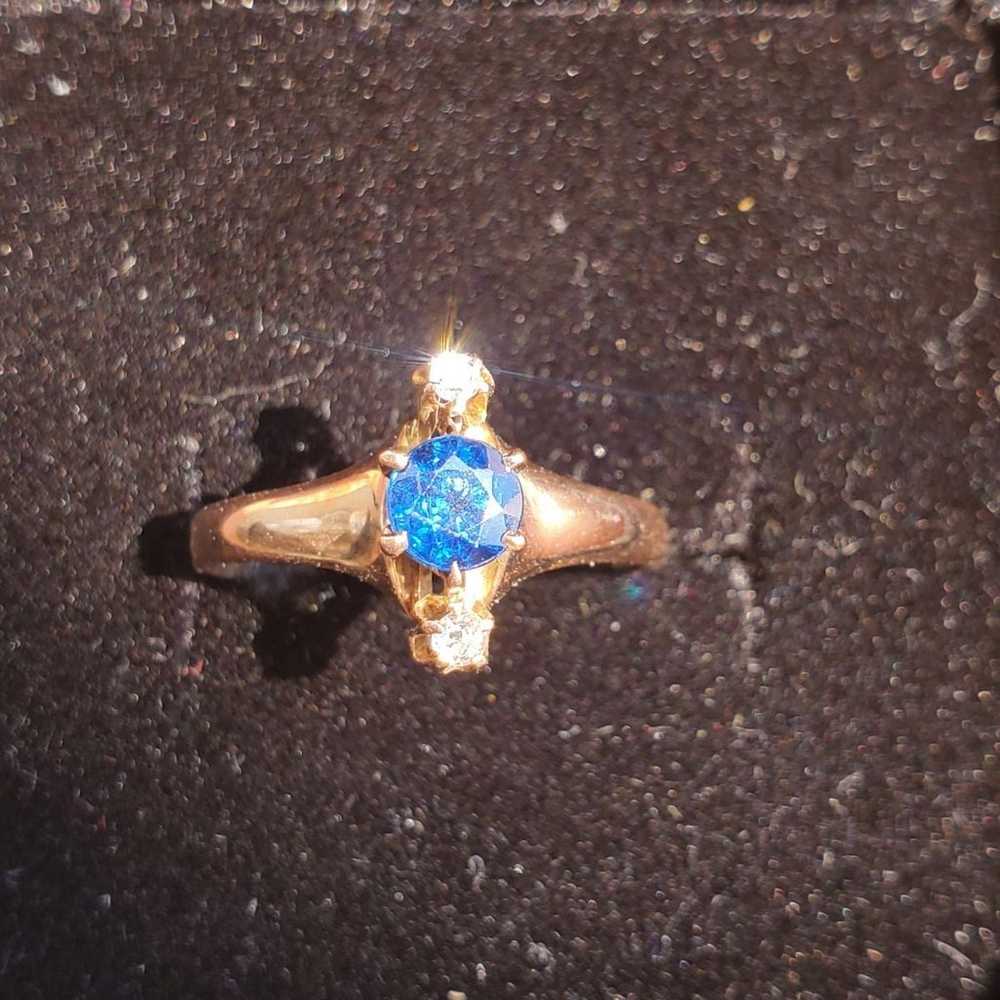 Antique 14K Sapphire Ring - image 1