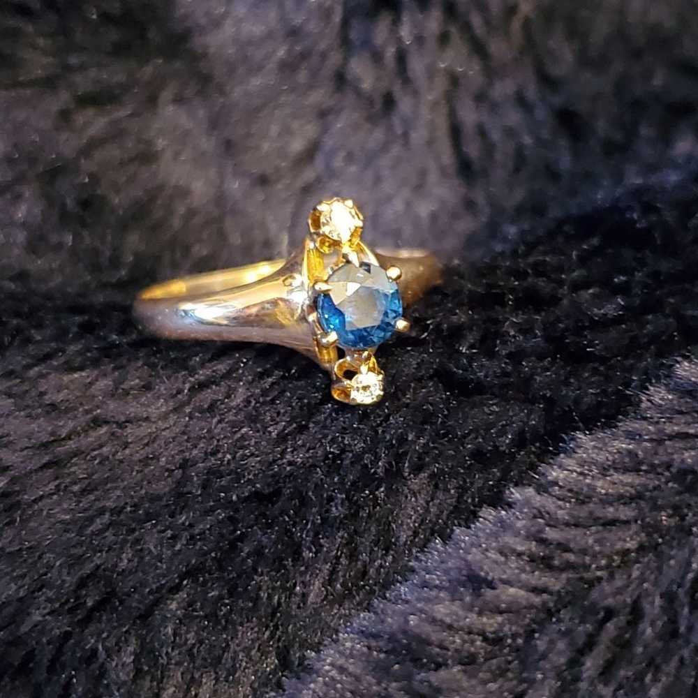 Antique 14K Sapphire Ring - image 3