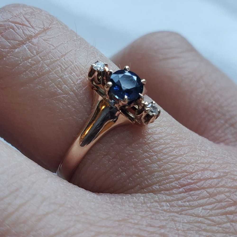 Antique 14K Sapphire Ring - image 5