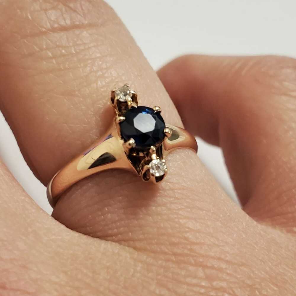 Antique 14K Sapphire Ring - image 7