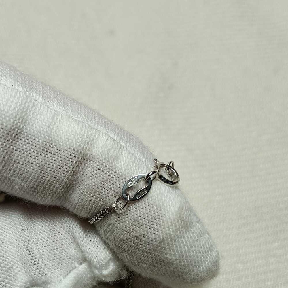 Vintage 18k White Gold Diamond Cut Heart Pendant … - image 7