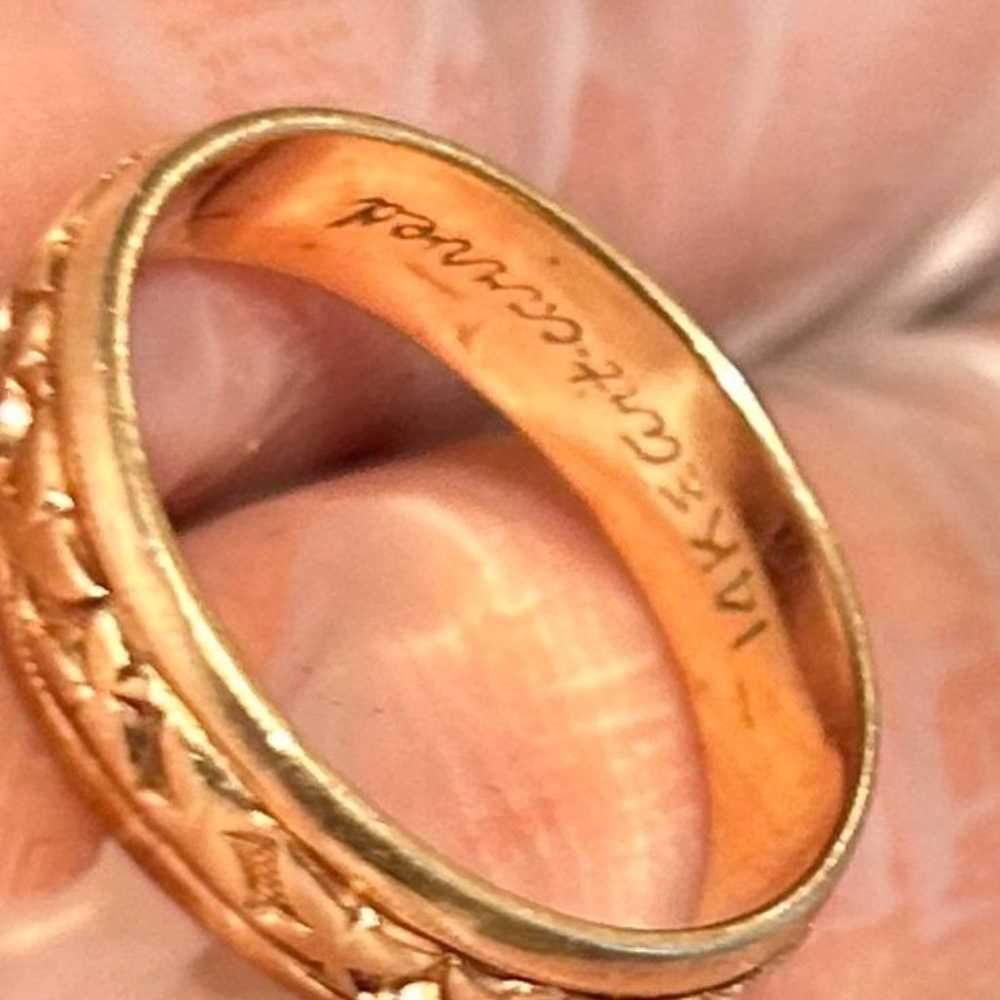 Rare find vintage 14k artcarved size 5 gold ring - image 1