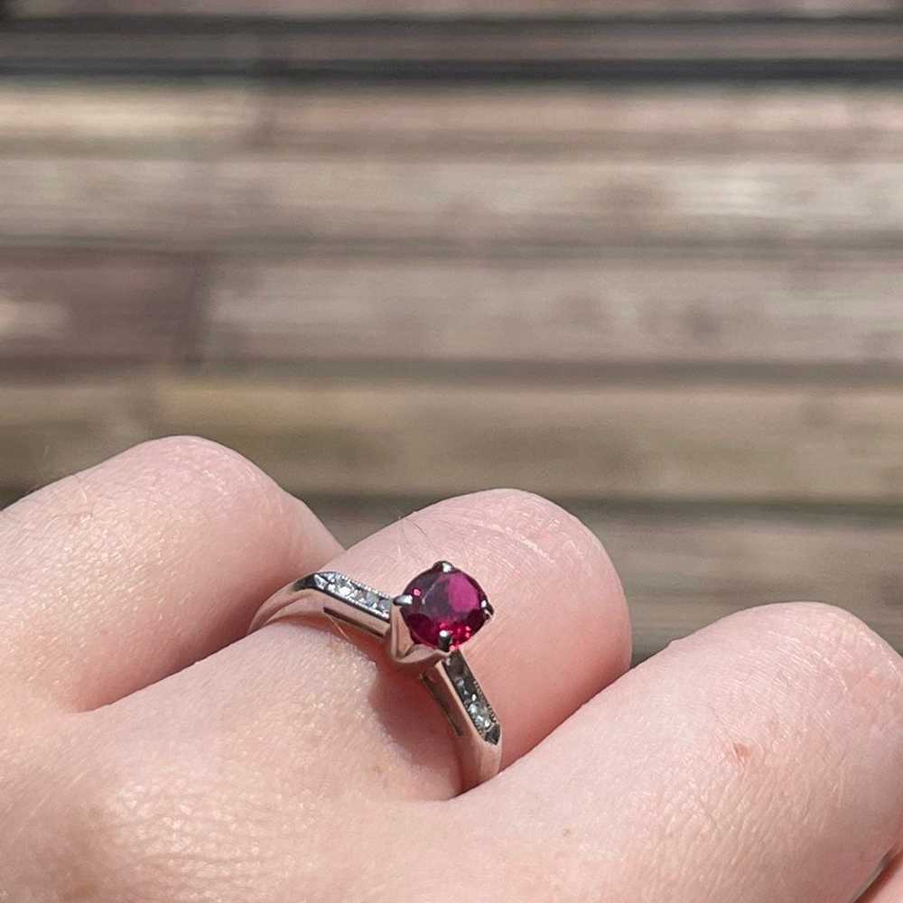 Platnium ring with ruby center piece - image 7