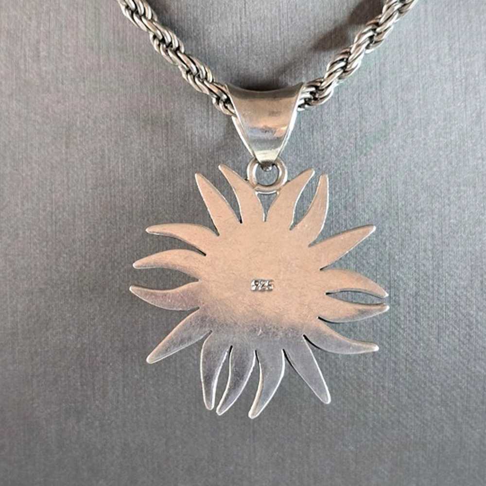 Womens Vintage Estate Sterling Silver Sun Pendant… - image 3