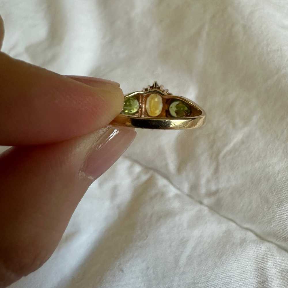 14k yellow gold ring yellow sapphire and peridot - image 4