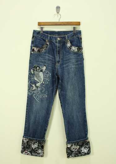 Ed Hardy × Evisu × Jnco Koi Fish Denim Emroidered 