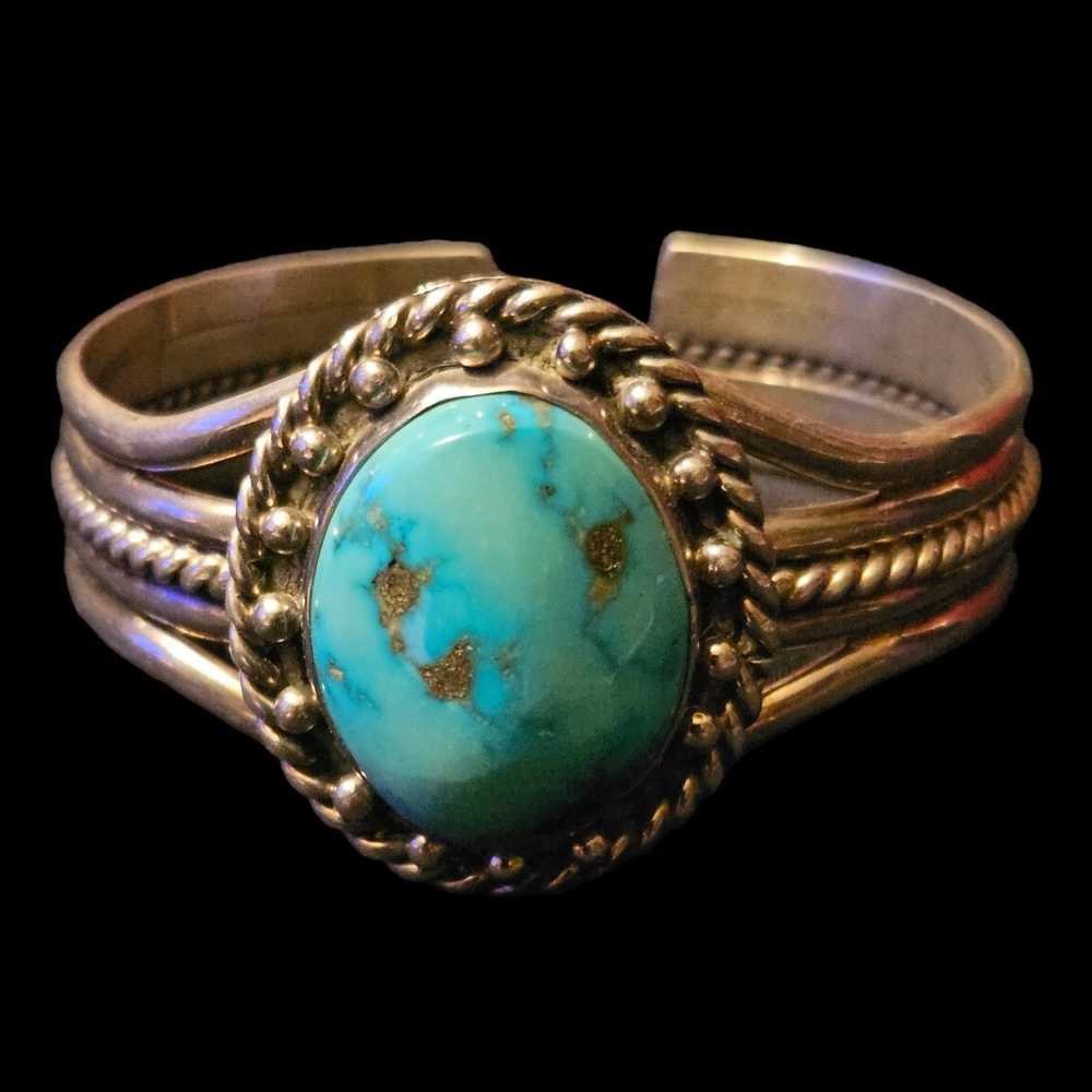 Vintage Turquoise Cuff Bracelet - image 1