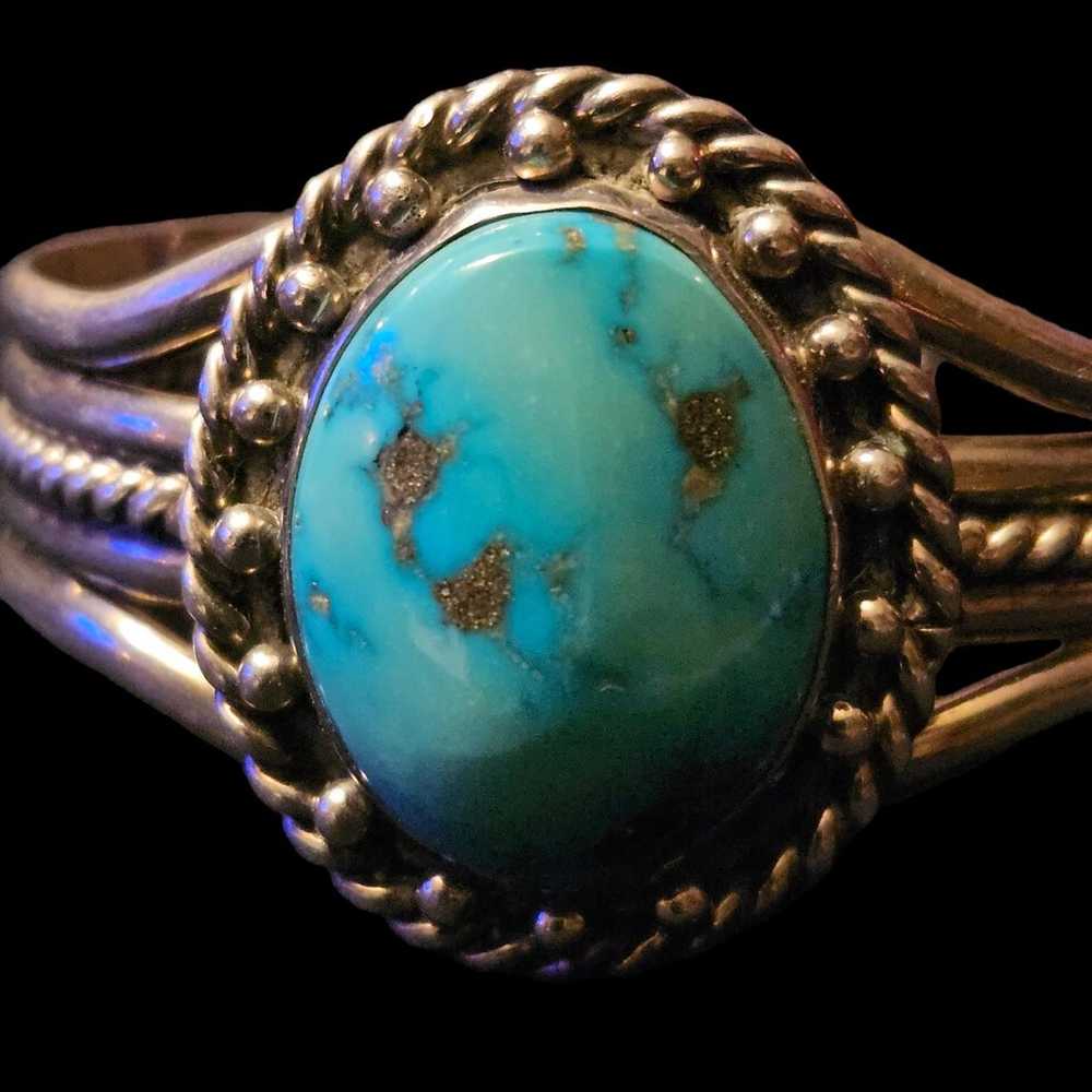 Vintage Turquoise Cuff Bracelet - image 2