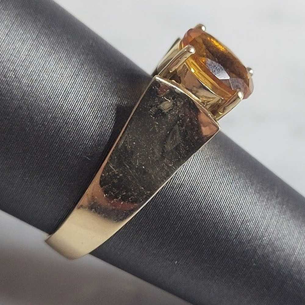 Womens Vintage Estate 14K Yellow Gold Citrine Rin… - image 2