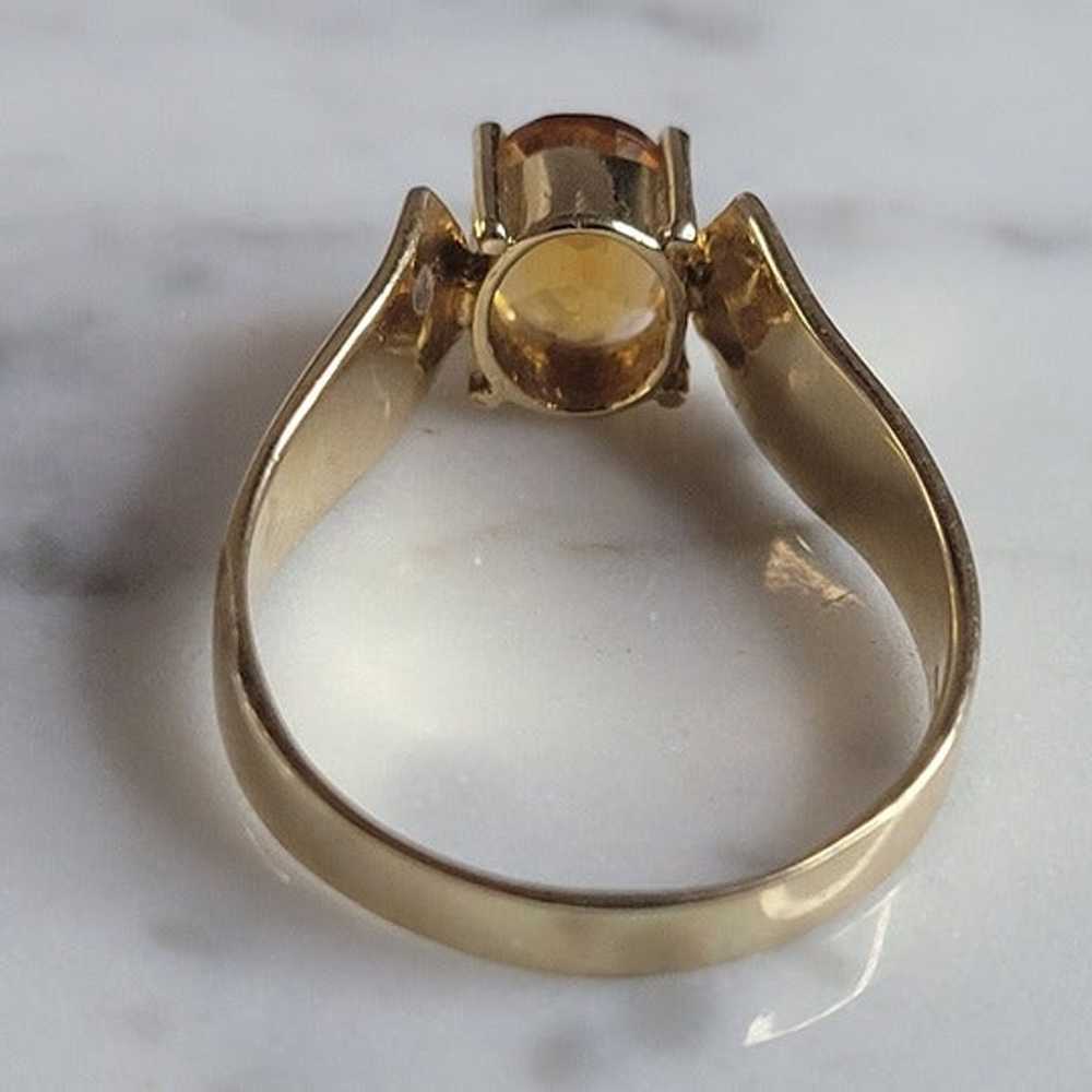 Womens Vintage Estate 14K Yellow Gold Citrine Rin… - image 3