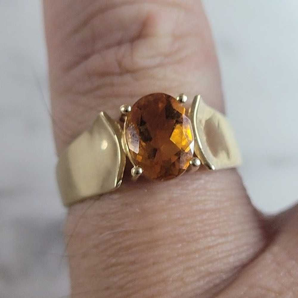 Womens Vintage Estate 14K Yellow Gold Citrine Rin… - image 5