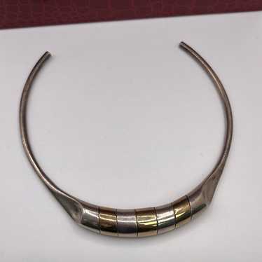 Vintage Minas Two-Tone Sterling Silver 14K Gold C… - image 1