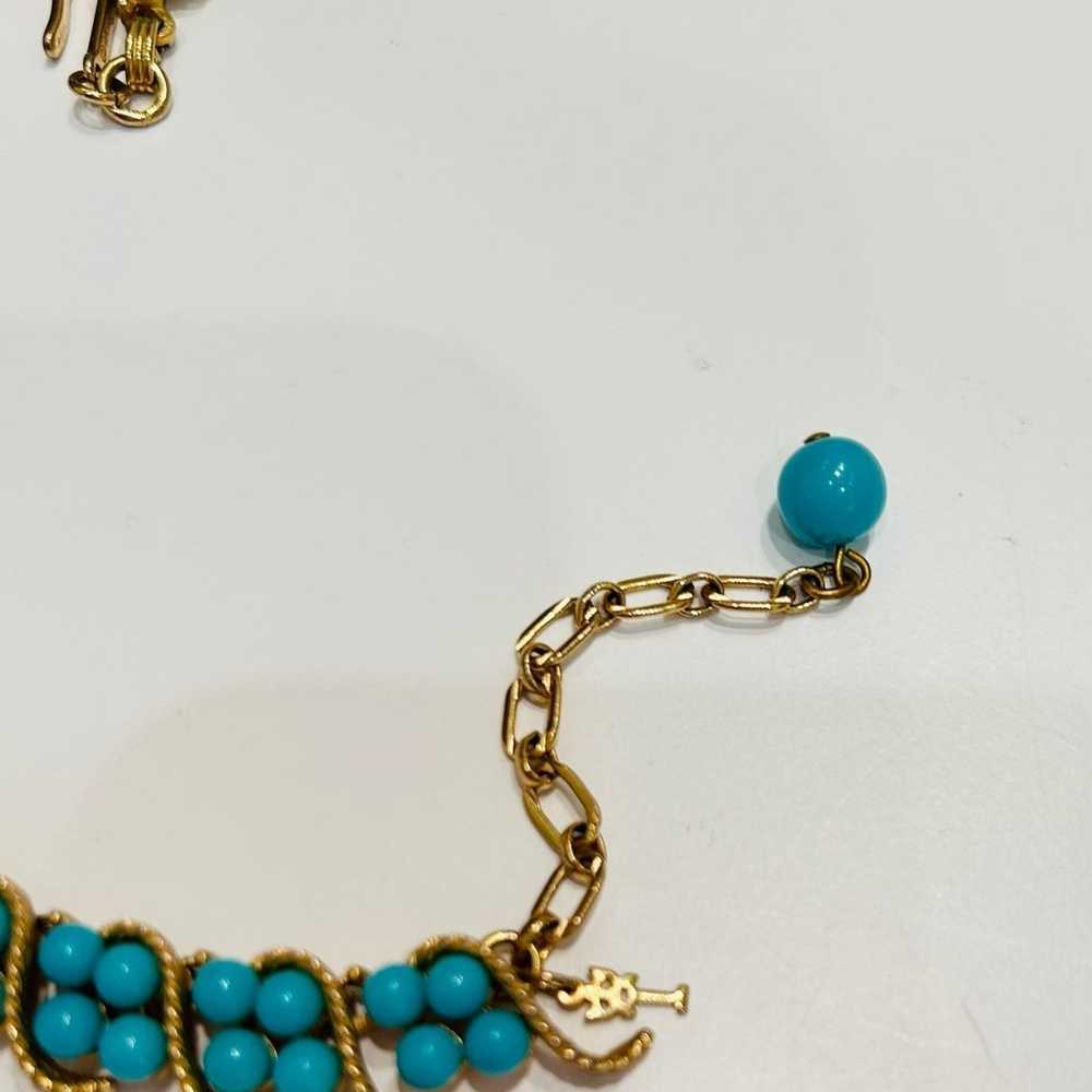 Trifari Vintage Turquoise Choker Necklace 16” - image 8