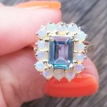 14k Yellow Gold Topaz and Opal Ring