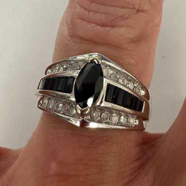 Gorgeous! 10K White Gold w/Gemstones Ring-Size 6.… - image 1