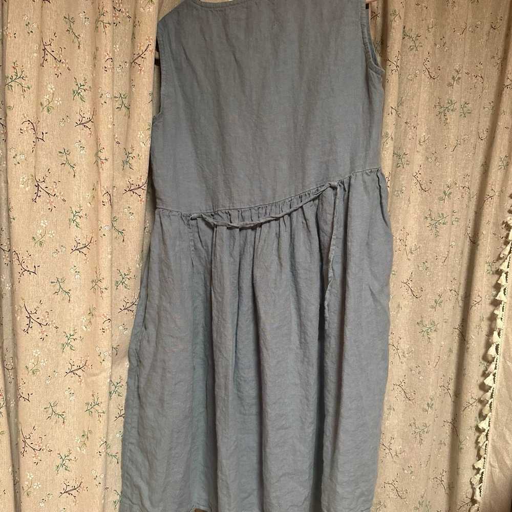 S/M Not Perfect Linen button up dress - image 2