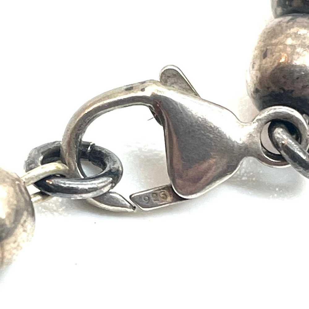 Vintage Sterling Ball Bead Necklace - image 4