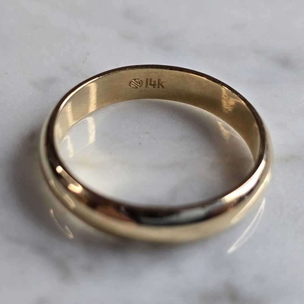 Womens Vintage Estate 14K Yellow Gold Band Weddin… - image 3