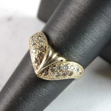 Womens Vintage Estate 14K Yellow Gold CZ Ring 3.6… - image 1