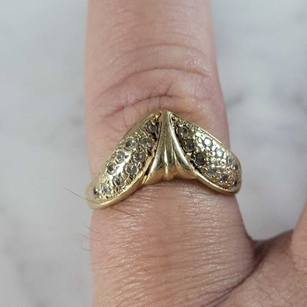 Womens Vintage Estate 14K Yellow Gold CZ Ring 3.6… - image 6