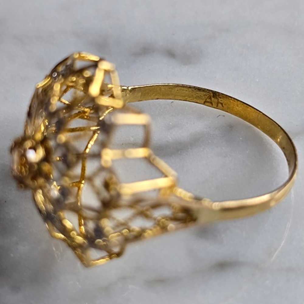 Womens Vintage Estate 22K Yellow Gold Citrine Fil… - image 4